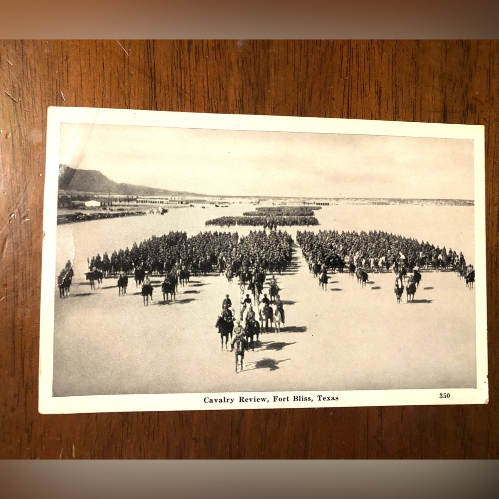 8843 Military Post Card~~Cavalry Review Fort Bliss, Texas WW2